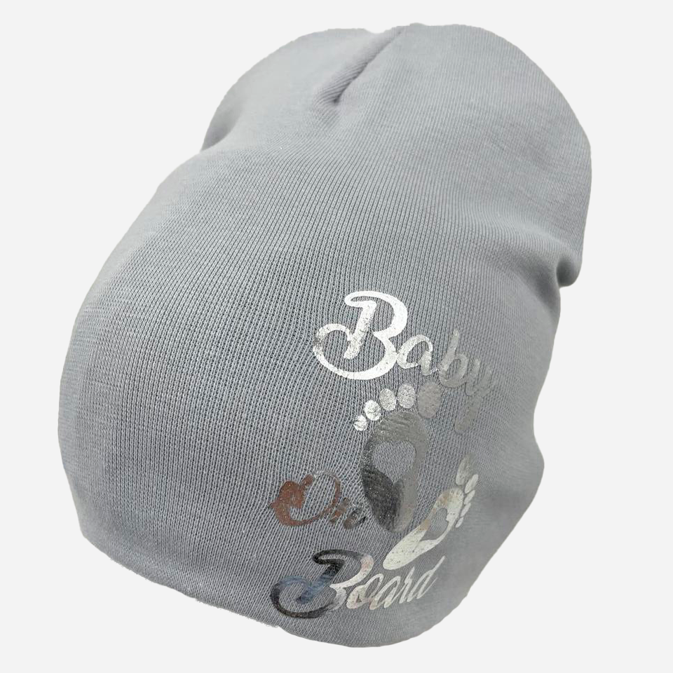 

Демисезонная шапка Sample Baby on board 40-44 Серая