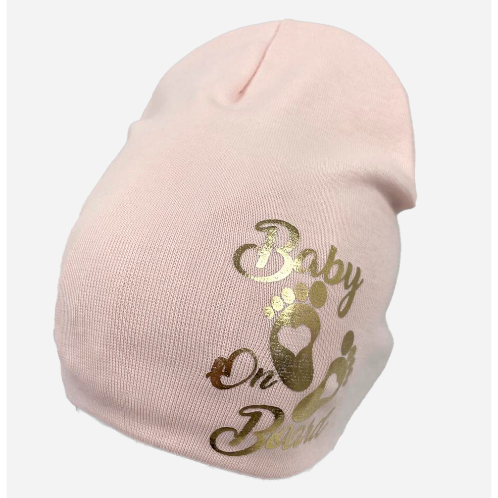 

Демисезонная шапка Sample Baby on board(Д2105) 40-44 Персиковая
