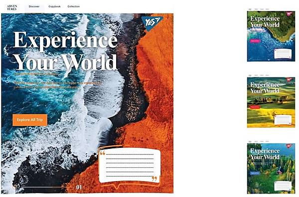 

Тетрадь А5 24 листа в линию Experience your world (20 шт. в упак микс видов) YES (765536)
