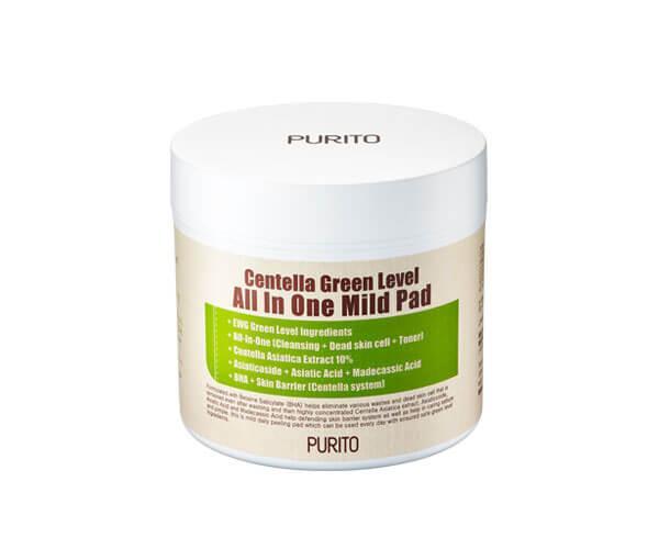 

Увлажняющие пэды для очищения кожи Purito Centella Green Level All In One Mild Pad с центеллой 70 шт
