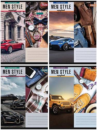 

Тетрадь А5 24 листа в линию Men style (20 шт. в упак микс видов) 1 Вересня (765450)