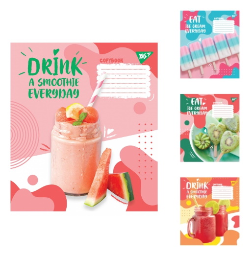

Набор тетрадей 18 лин. YES Smoothie, цена за уп. 25шт(765524)