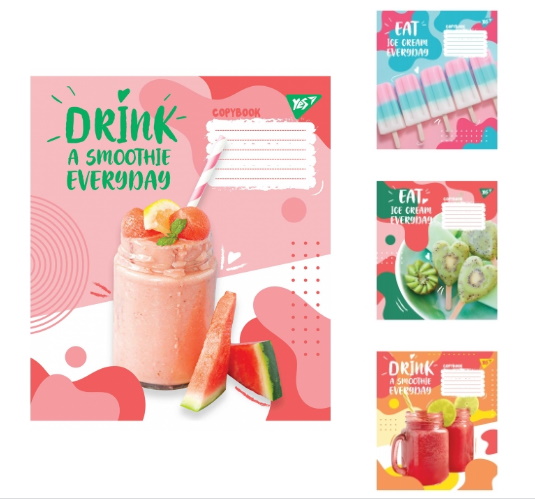 

Набор тетрадей 24 лин. YES Smoothie, цена за уп. 20шт(765538)