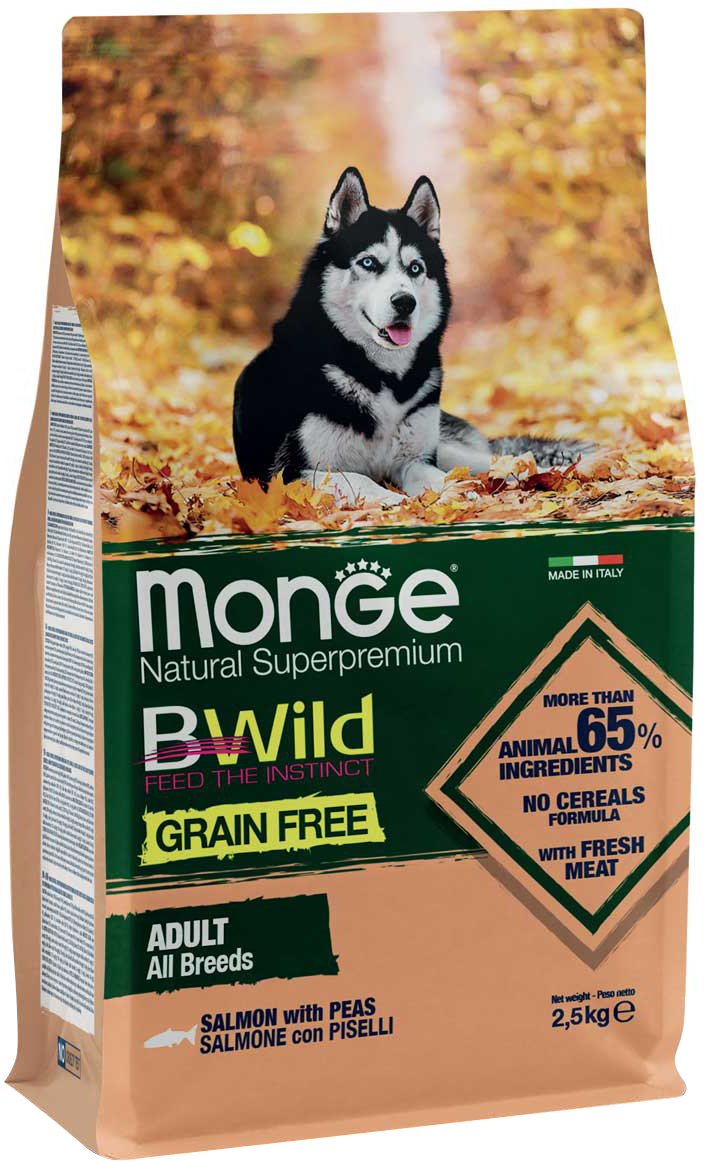 

Сухой корм Monge Dog Bwild Gr.Free лосось 2.5 кг