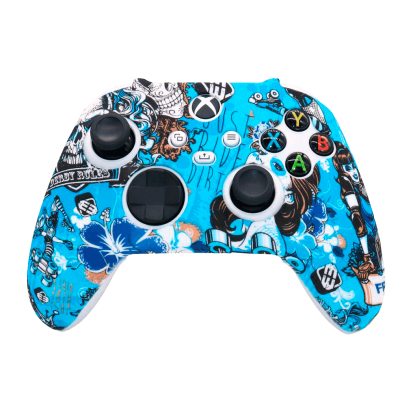 

Чехол Силиконовый RMC Xbox Series Blue Skulls Новое