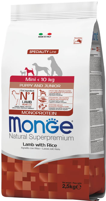 

Сухой корм Monge Mini Puppy Lamb/Rice со вкусом ягня 2.5 кг