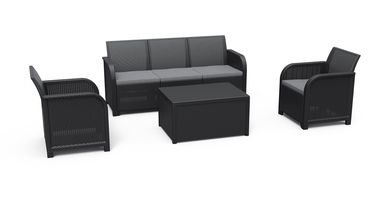 

Набор садовой мебели Keter Rosalie 5 Seater Set With Storage Table 249582 графит
