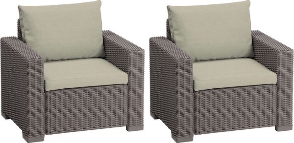 

Комплект садовых кресел Keter California Chair (2x) 231560 капучино