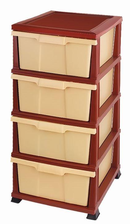 

Комод пластиковый 4-ярус. Classic бежевый (37х 45х 90СМ) ELIF Plastic, Турция Е-300