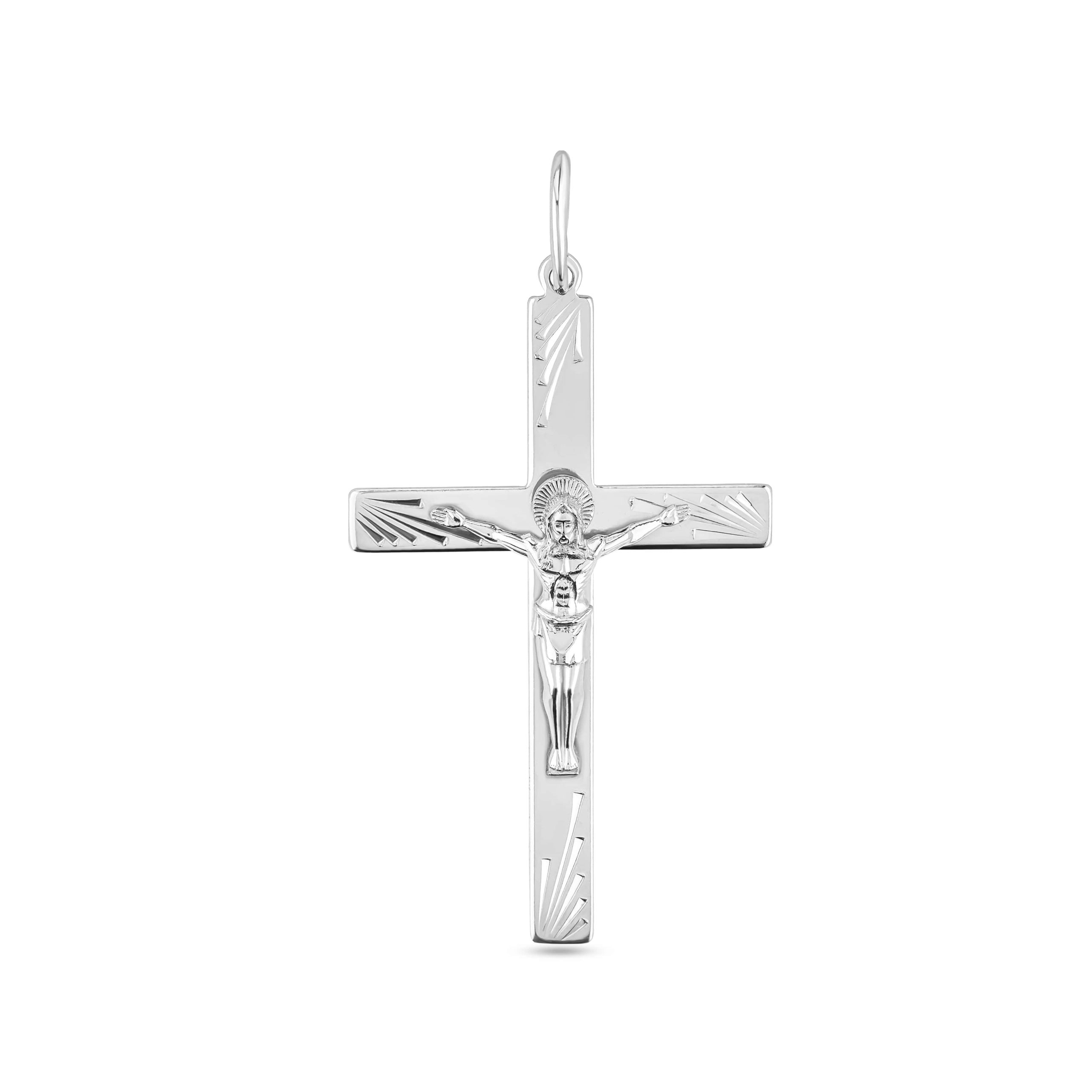 

Серебряный крестик с распятием прямоугольный КАМЕЯ 39910922.2.3508\1-R