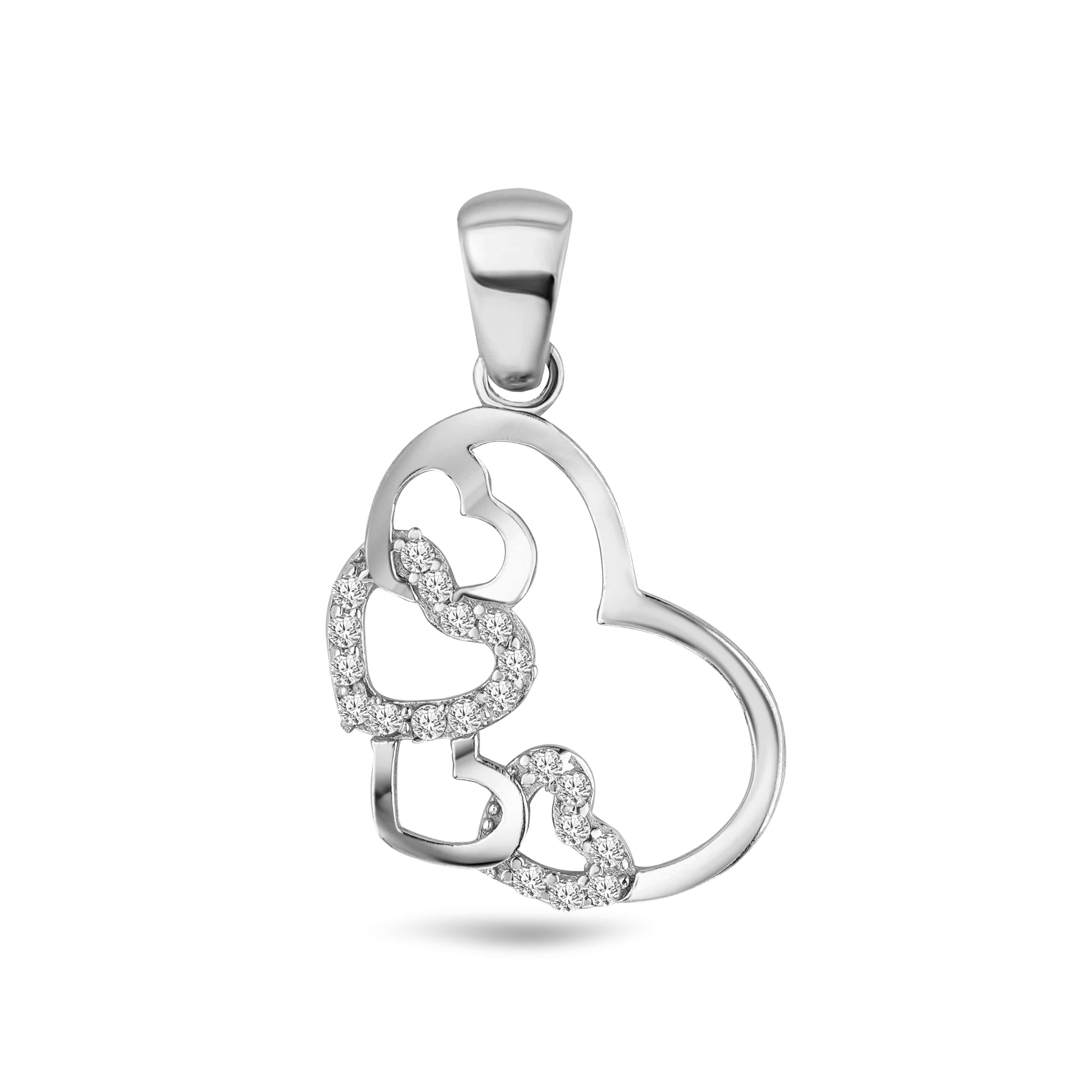 

Серебряная подвеска с фианитами Сердца КАМЕЯ 38240922.146.006399p