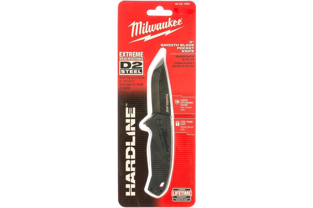 

Нож Milwaukee hardline Smooth выкидной с гладким лезвием 48221994