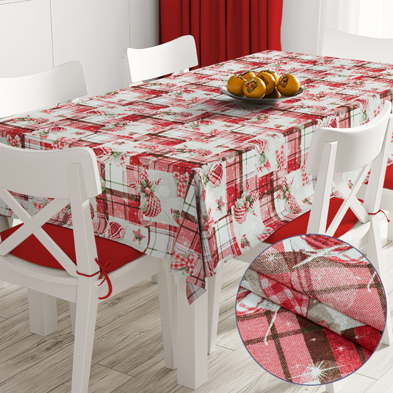 

Новогодняя скатерть Time Textile Navidad Красный TT161319 8 салфеток