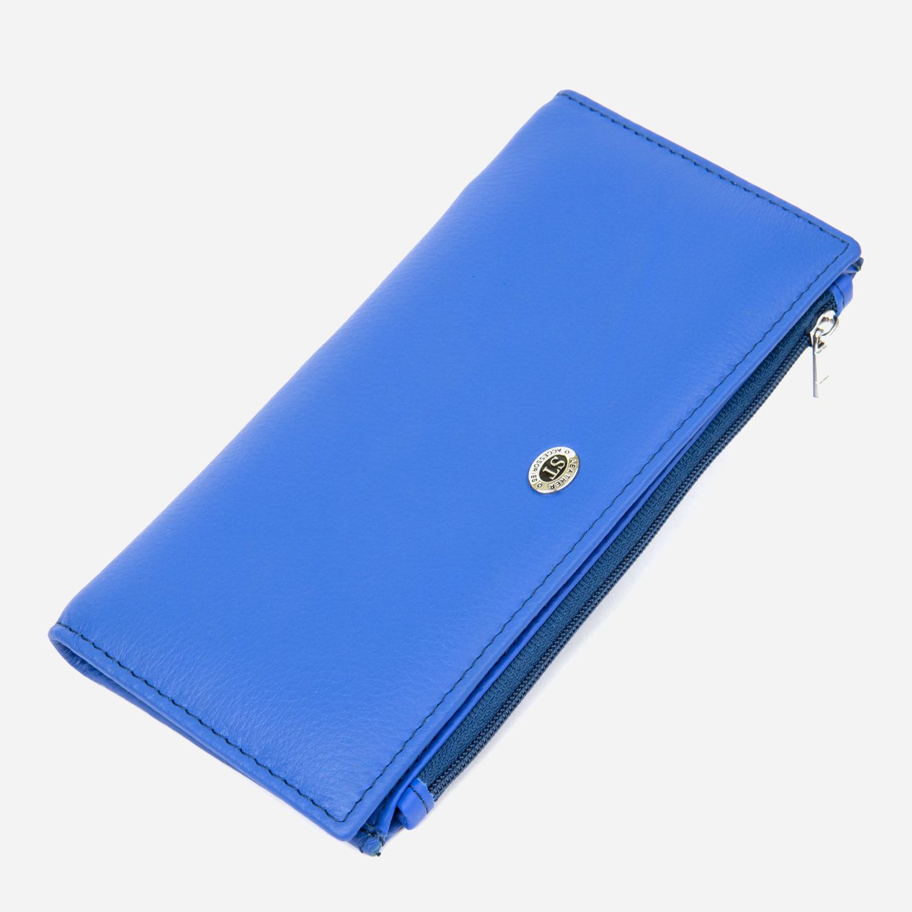Акція на Шкіряний гаманець ST leather-19379 Блакитний від Rozetka