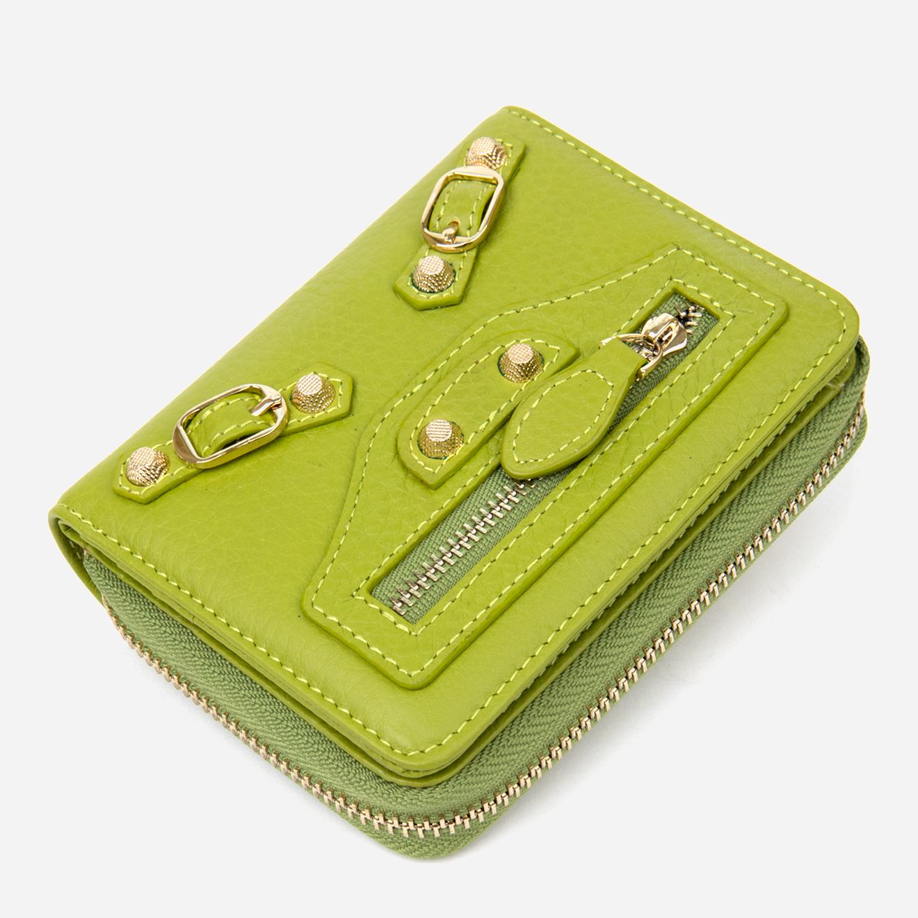 

Женский кошелек кожаный Guxilai leather-19401 Салатовый