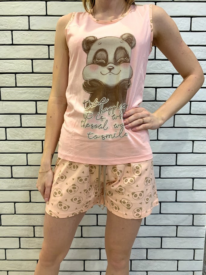 

Пижама (майка + шорты) Sabrina M61349 Персиковая M