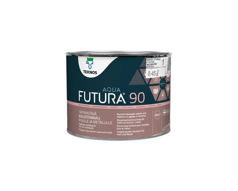 

Эмаль уретан-алкидная TEKNOS FUTURA AQUA 90 водоразбавляемая белая (база1) 0,45л