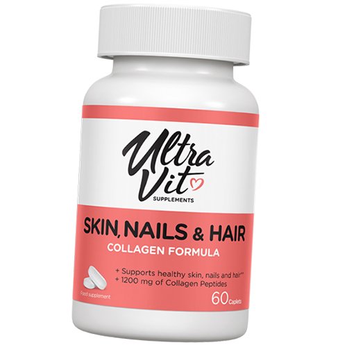 

Витамины для кожи, волос и ногтей, UltraVit Skin, Nails & Hair, VP laboratory 60каплет (36099022)