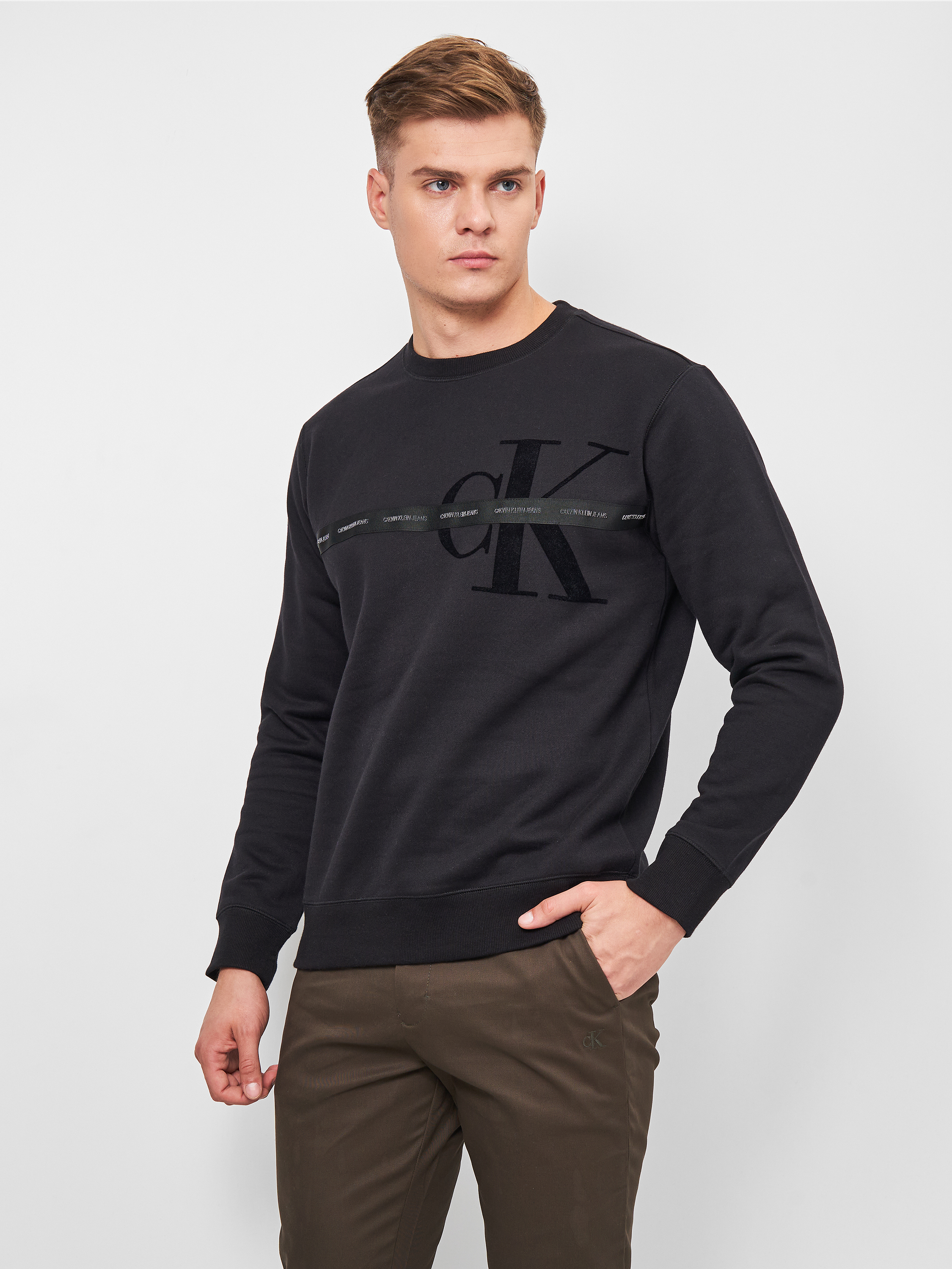 

Свитшот Calvin Klein Jeans Monogram Flock Tape Crew Neck J30J318790-BEH  Black, Свитшот Calvin Klein Jeans Monogram Flock Tape Crew Neck J30J318790-BEH S Black