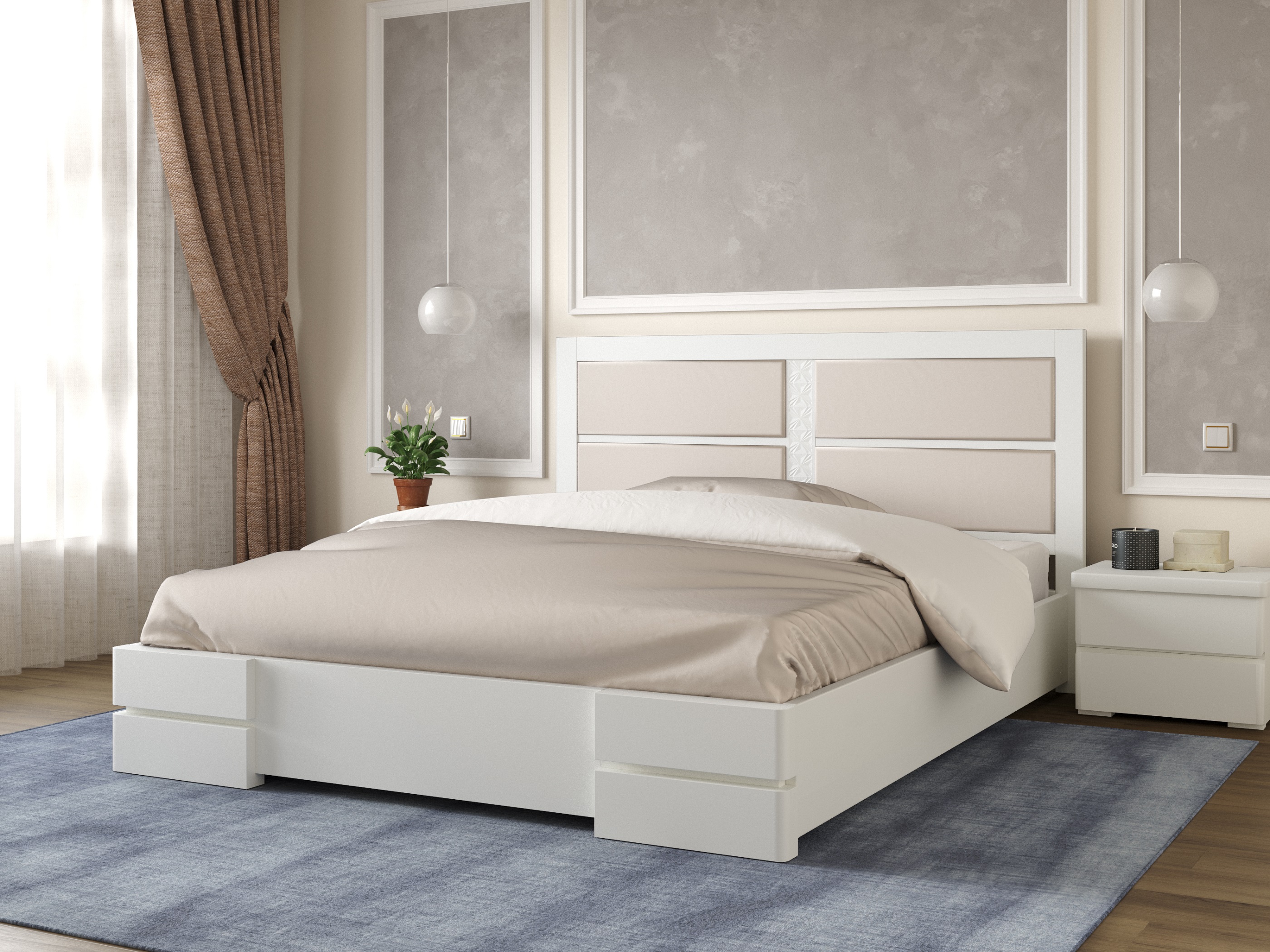 

Кровать Кардинал 1 Arbordrev (180*200) сосна Белый