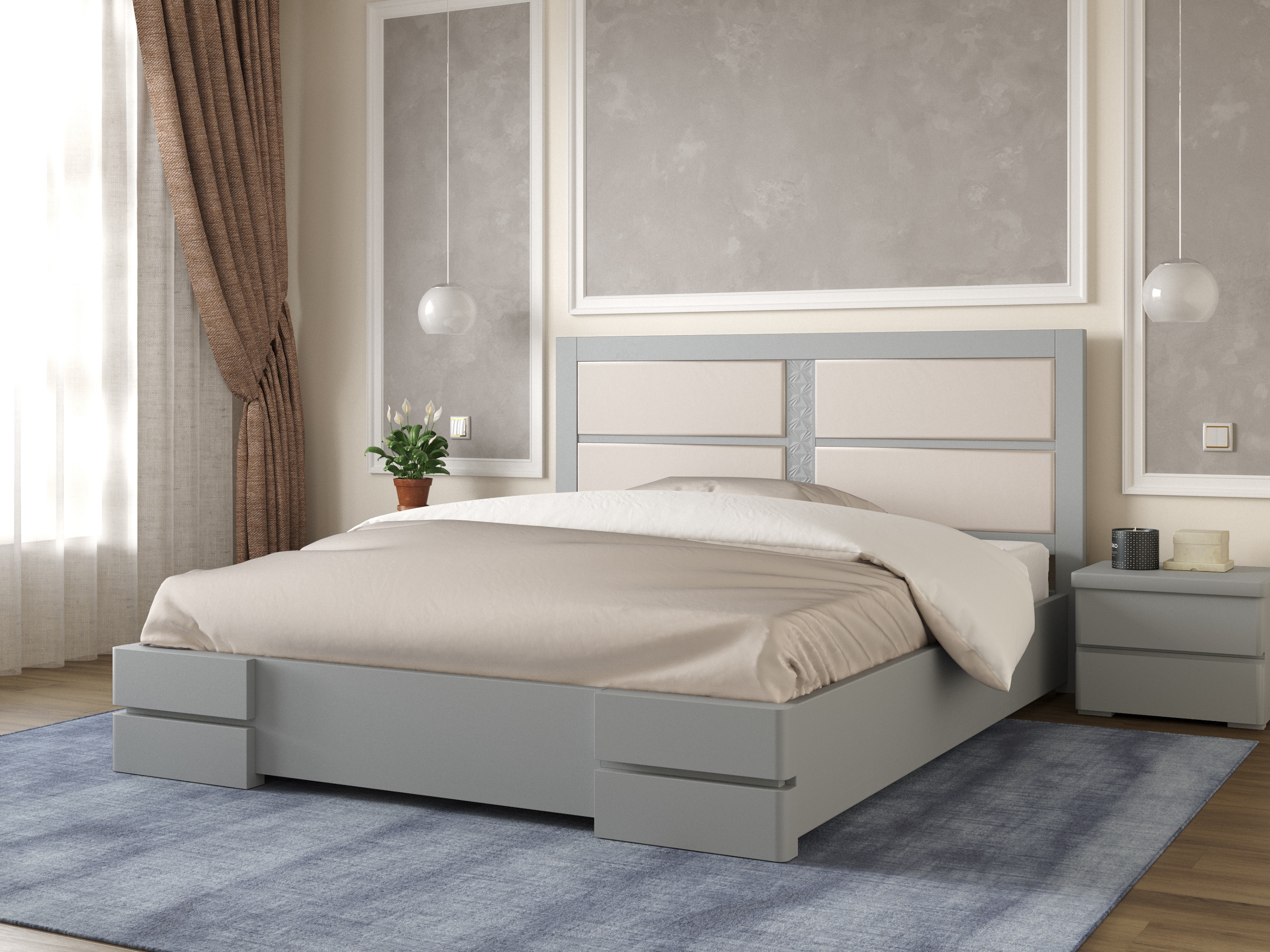 

Кровать Кардинал 1 Arbordrev (180*200) бук Серый