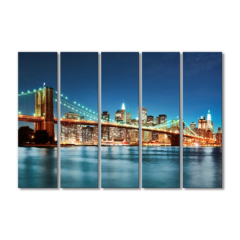 

Модульная картина Artel «Бруклинский мост один из старейших висячих мостов в США» 5 модулей 120x180 см