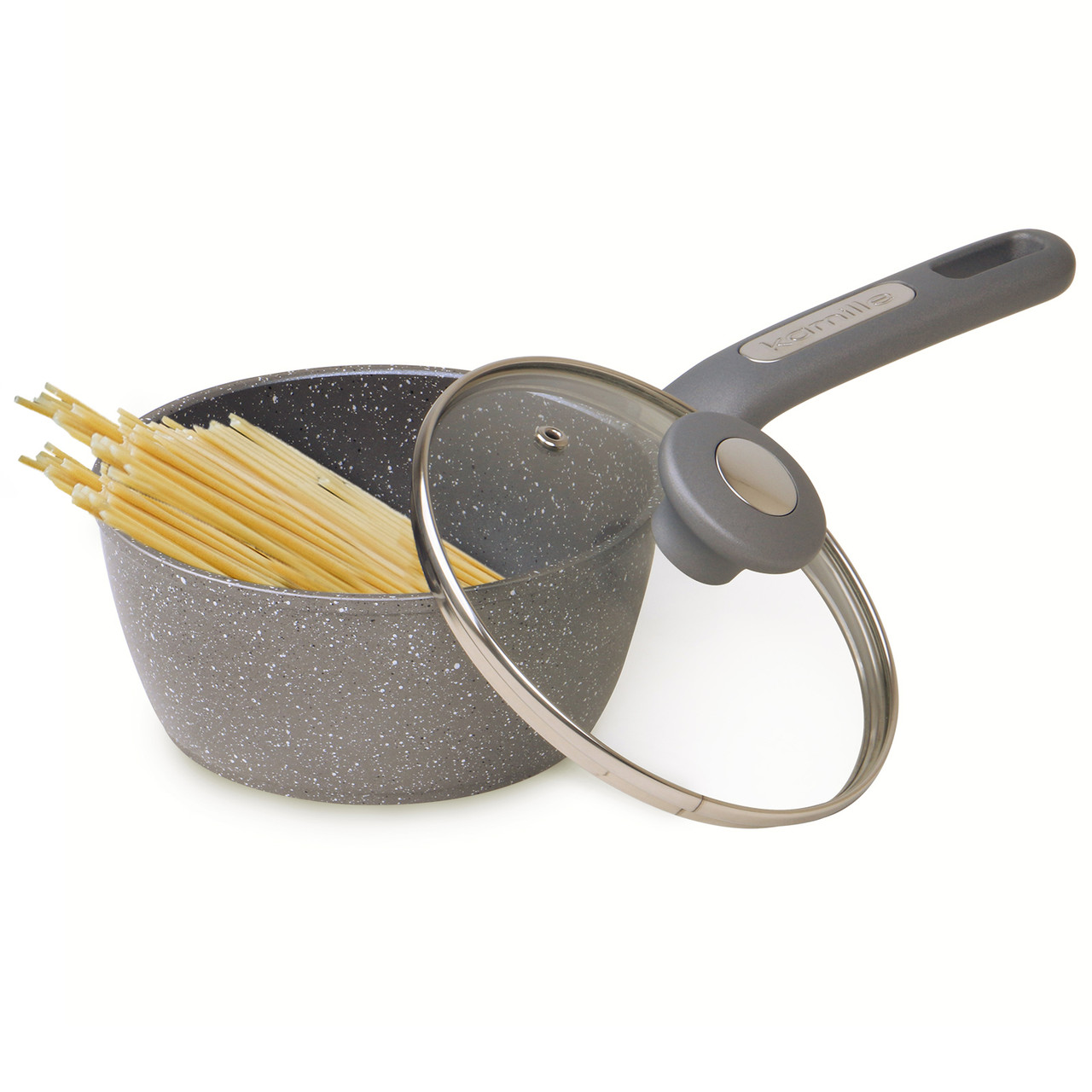 

Ковш для всех видов плит с крышкой Kamille 1.6л и гранитным покрытием 4279GR