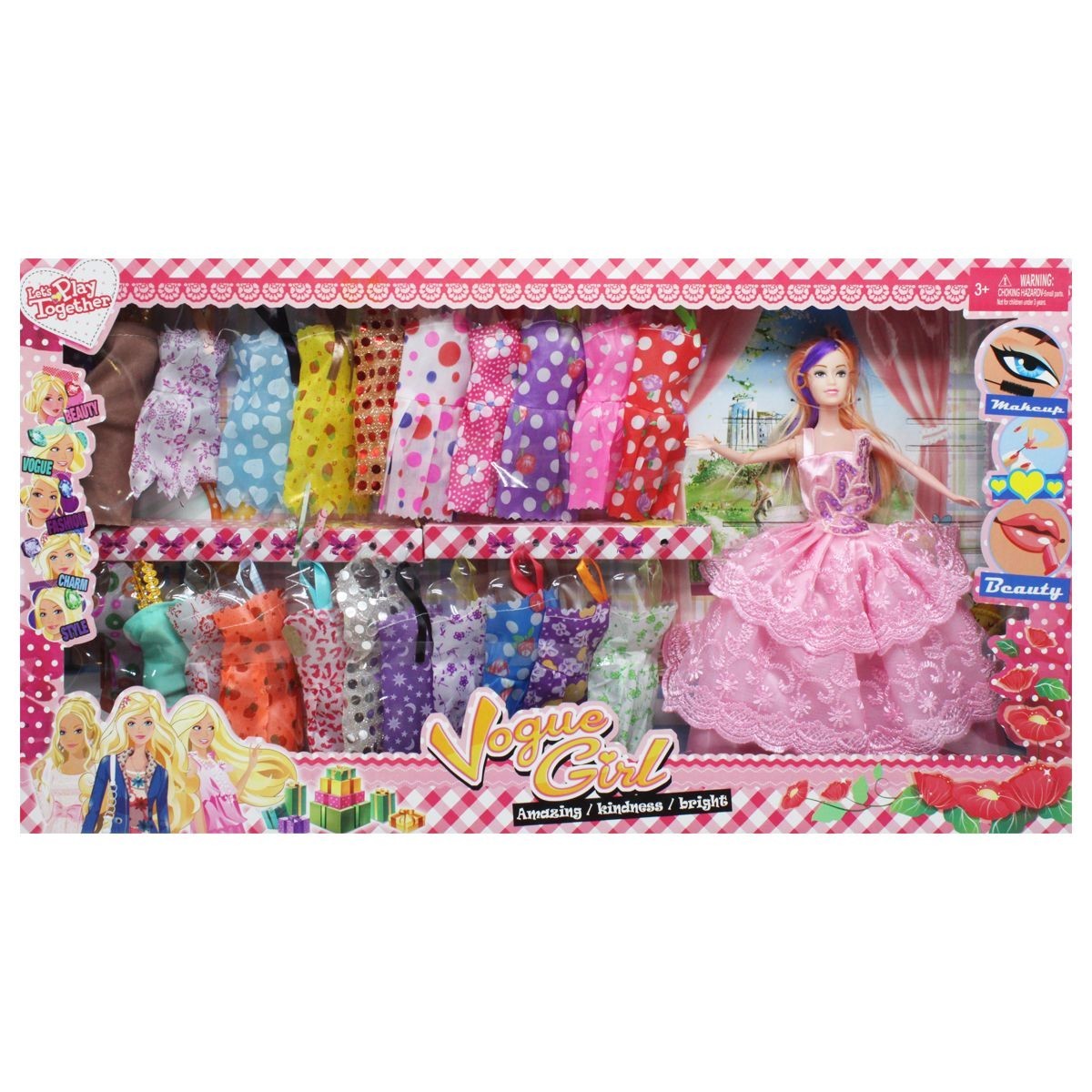 

Кукла с гардеробом "Vogue Girl", в розовом (D23-1)