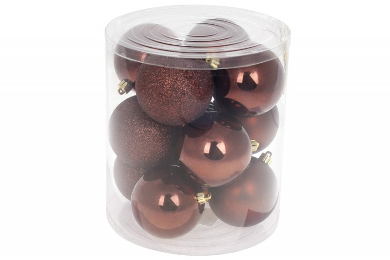 

Набор елочных шаров Bon 8см, цвет - темный шоколад, 12шт 147-524 (IR03815)