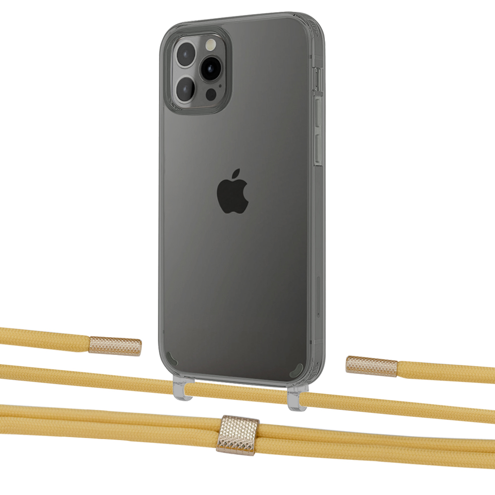 

Чехол Upex Crossbody Protection Case для iPhone 12 Pro Max Dark with Twine Sunflower and Fausset Gold
