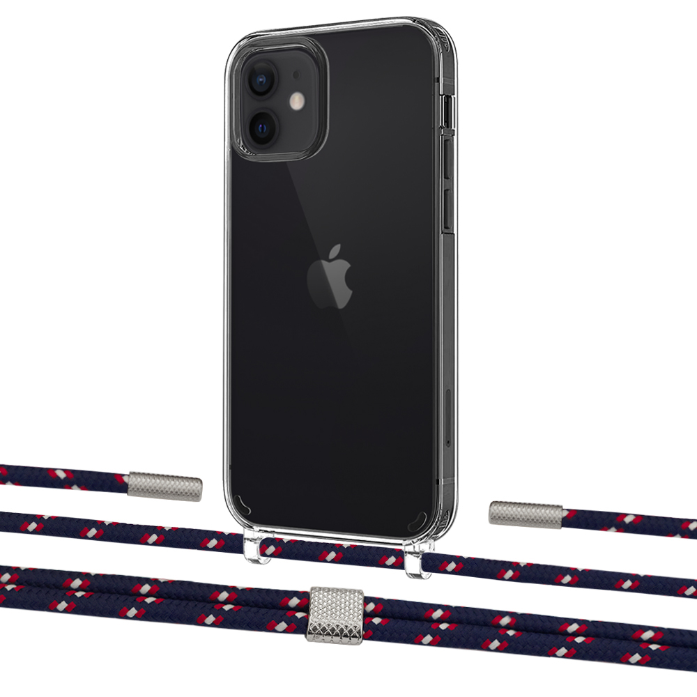

Чехол Upex Crossbody Protection Case для iPhone 12 mini Crystal with Twine Blue Marine and Fausset Silver