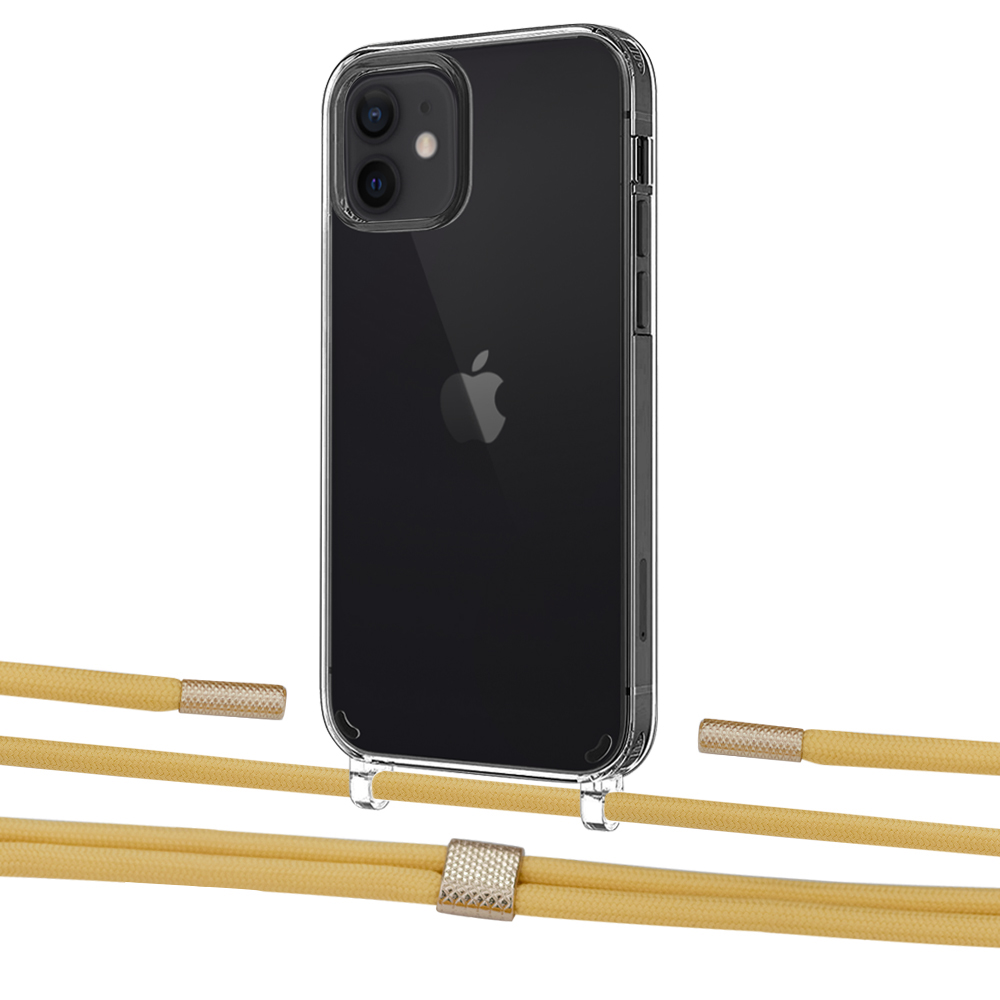 

Чехол Upex Crossbody Protection Case для iPhone 12 mini Crystal with Twine Sunflower and Fausset Gold