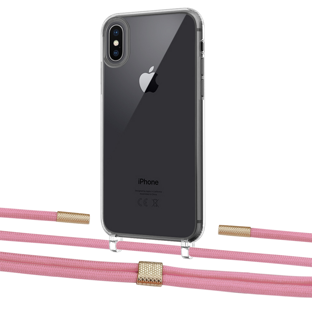 

Чехол Upex Crossbody Protection Case для iPhone XS | X Crystal with Twine Coral and Fausset Gold