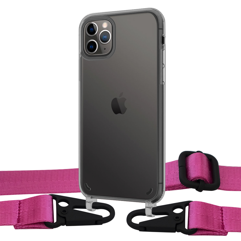 

Чехол Upex Crossbody Protection Case для iPhone 11 Pro Dark with Harness Magenta