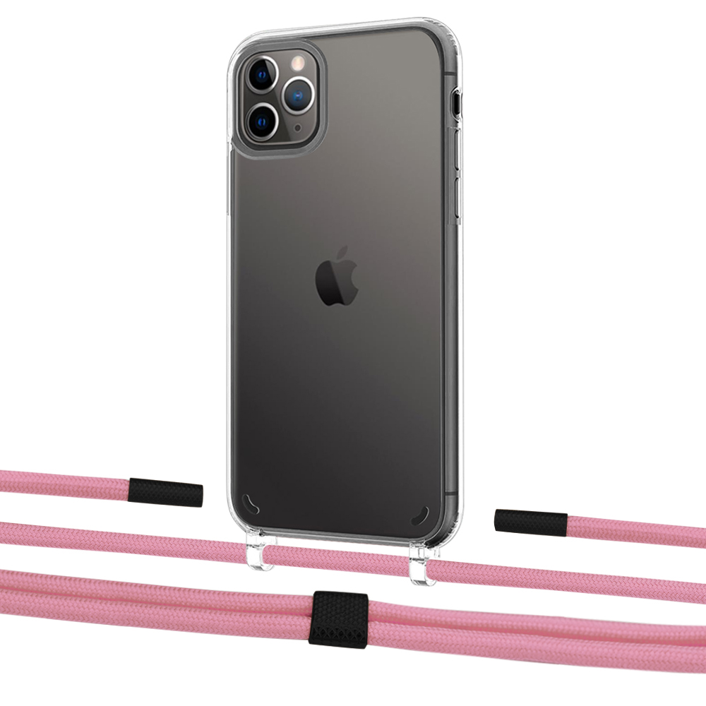 

Чехол Upex Crossbody Protection Case для iPhone 11 Pro Max Crystal with Twine Coral and Fausset Matte Black