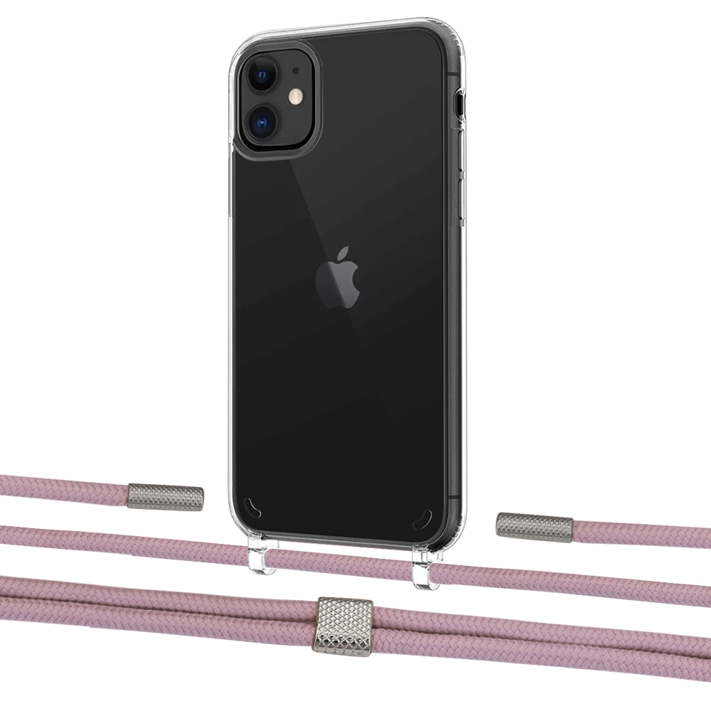 

Чехол Upex Crossbody Protection Case для iPhone 11 Crystal with Twine Rose Gold and Fausset Silver