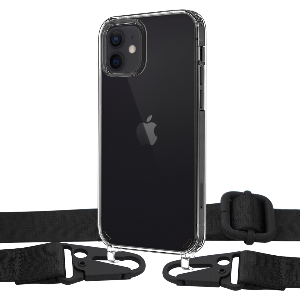 

Чехол Upex Crossbody Protection Case для iPhone 12 | 12 Pro Crystal with Harness Black