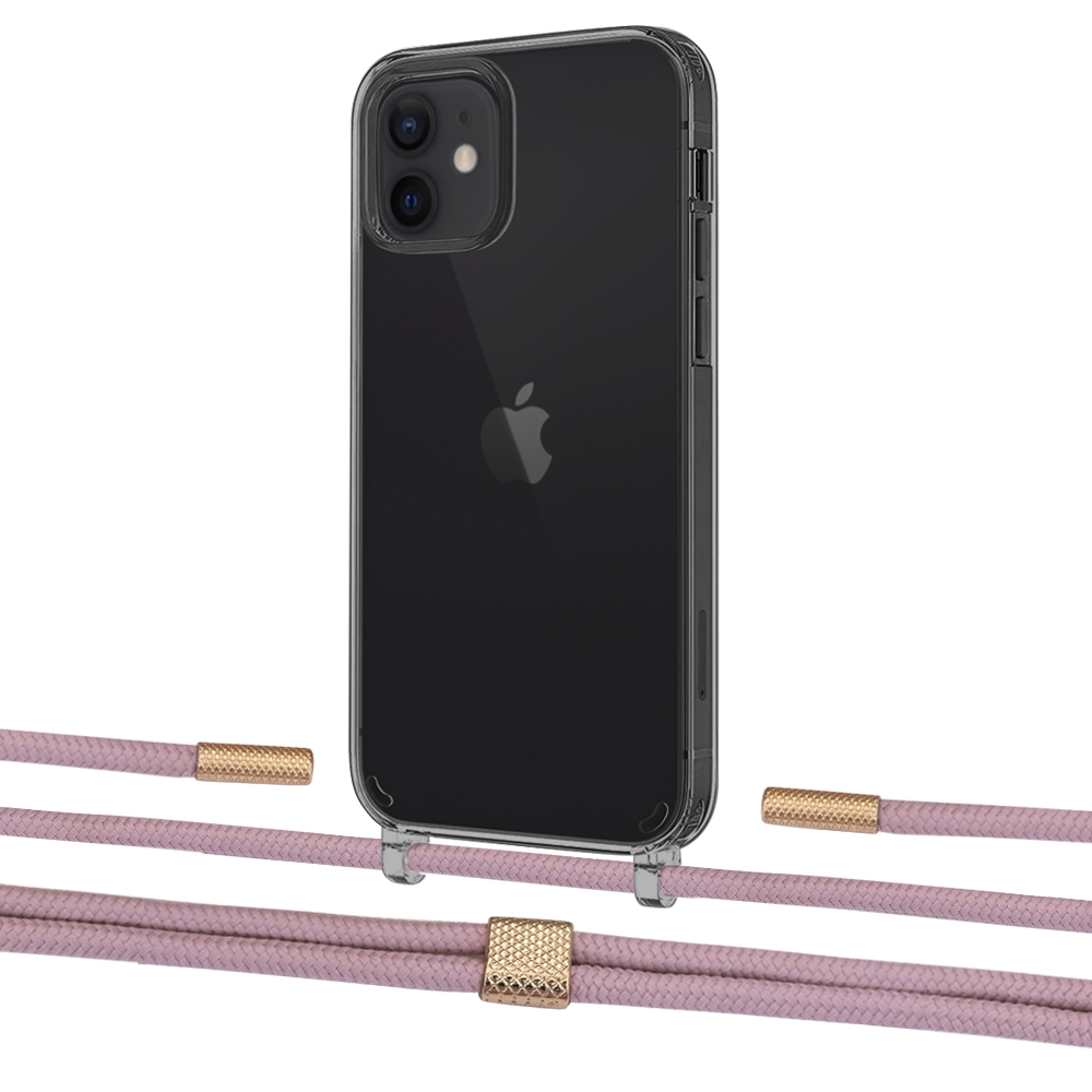 

Чехол Upex Crossbody Protection Case для iPhone 12 mini Dark with Twine Rose Gold and Fausset Gold