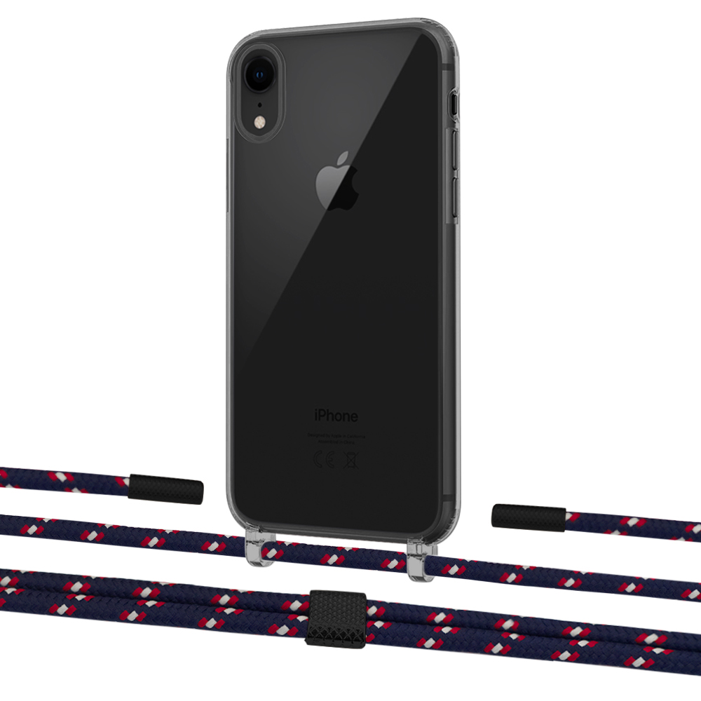 

Чехол Upex Crossbody Protection Case для iPhone XR Dark with Twine Blue Marine and Fausset Matte Black