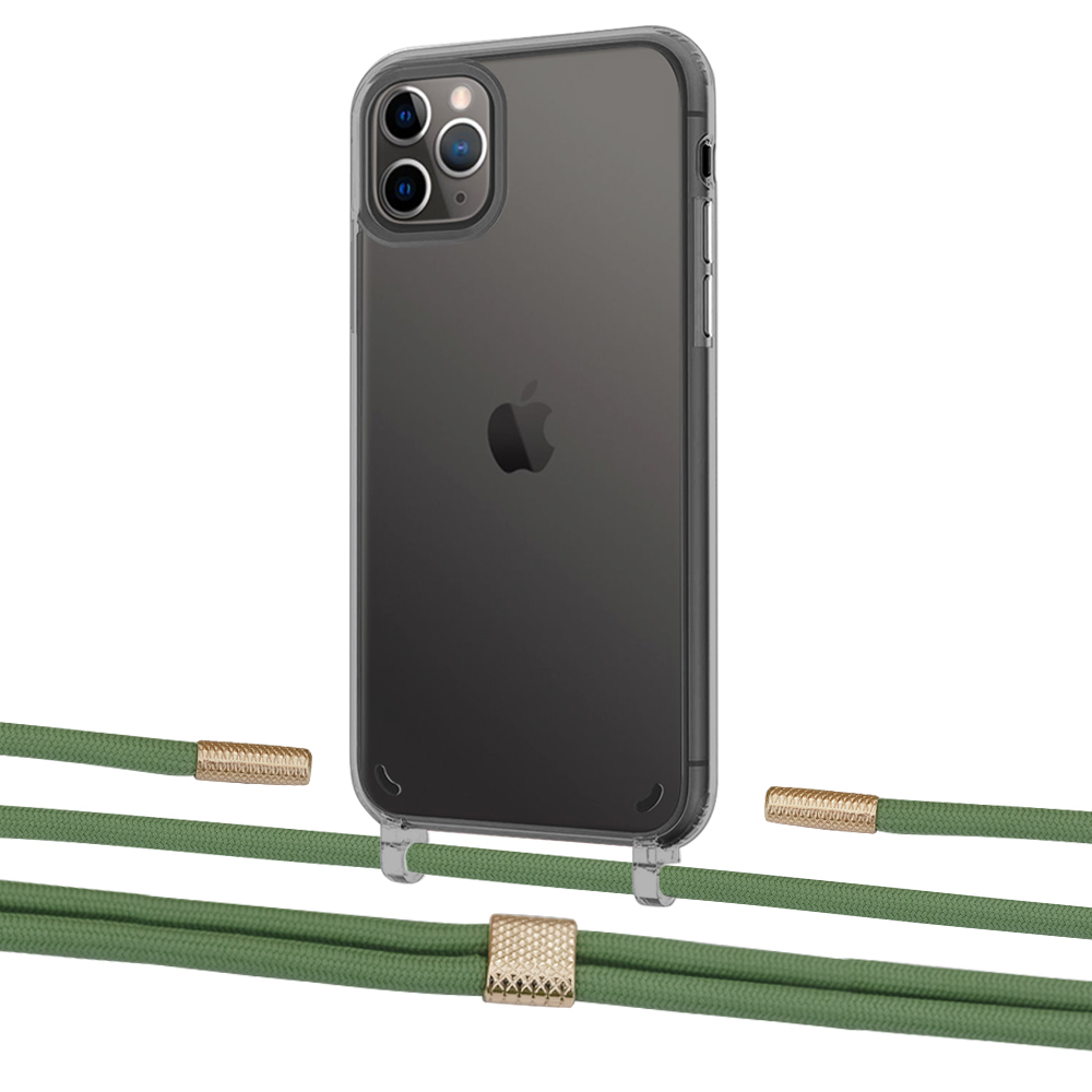 

Чехол Upex Crossbody Protection Case для iPhone 11 Pro Max Dark with Twine Mint and Fausset Gold