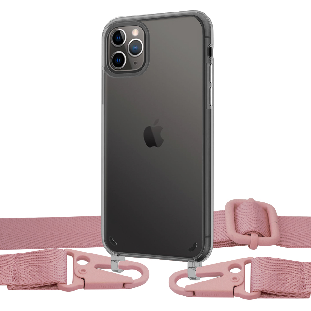 

Чехол Upex Crossbody Protection Case для iPhone 11 Pro Max Dark with Harness Pink