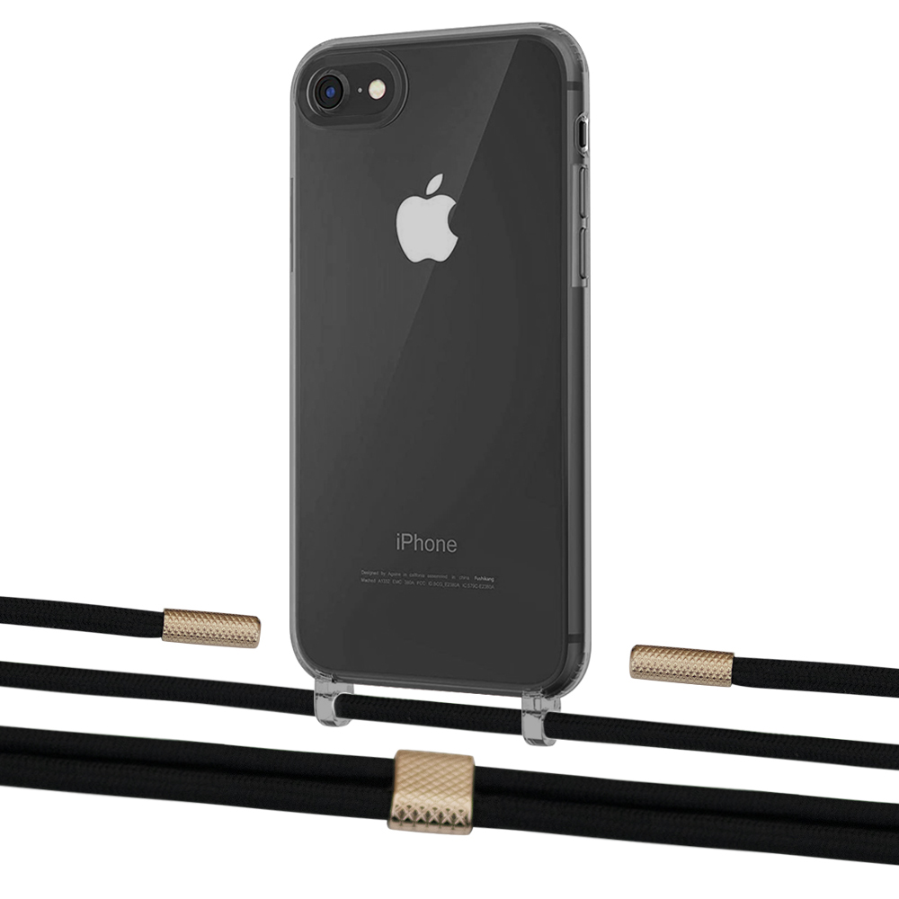 

Чехол Upex Crossbody Protection Case для iPhone SE 2020 | 8 | 7 Dark with Twine Black and Fausset Gold