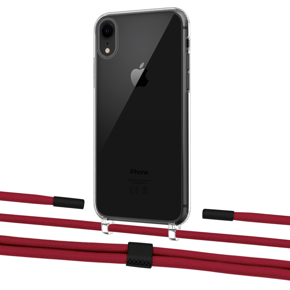 

Чехол Upex Crossbody Protection Case для iPhone XR Crystal with Twine Red and Fausset Matte Black