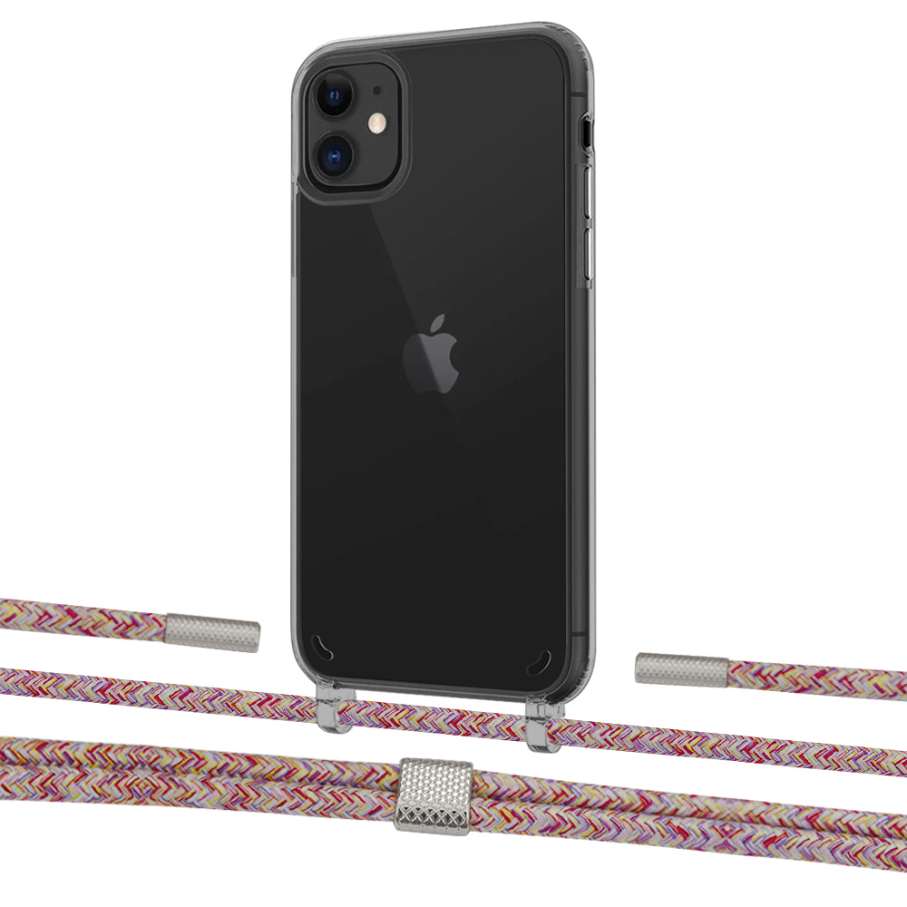 

Чехол Upex Crossbody Protection Case для iPhone 11 Dark with Twine Mulberry and Fausset Silver