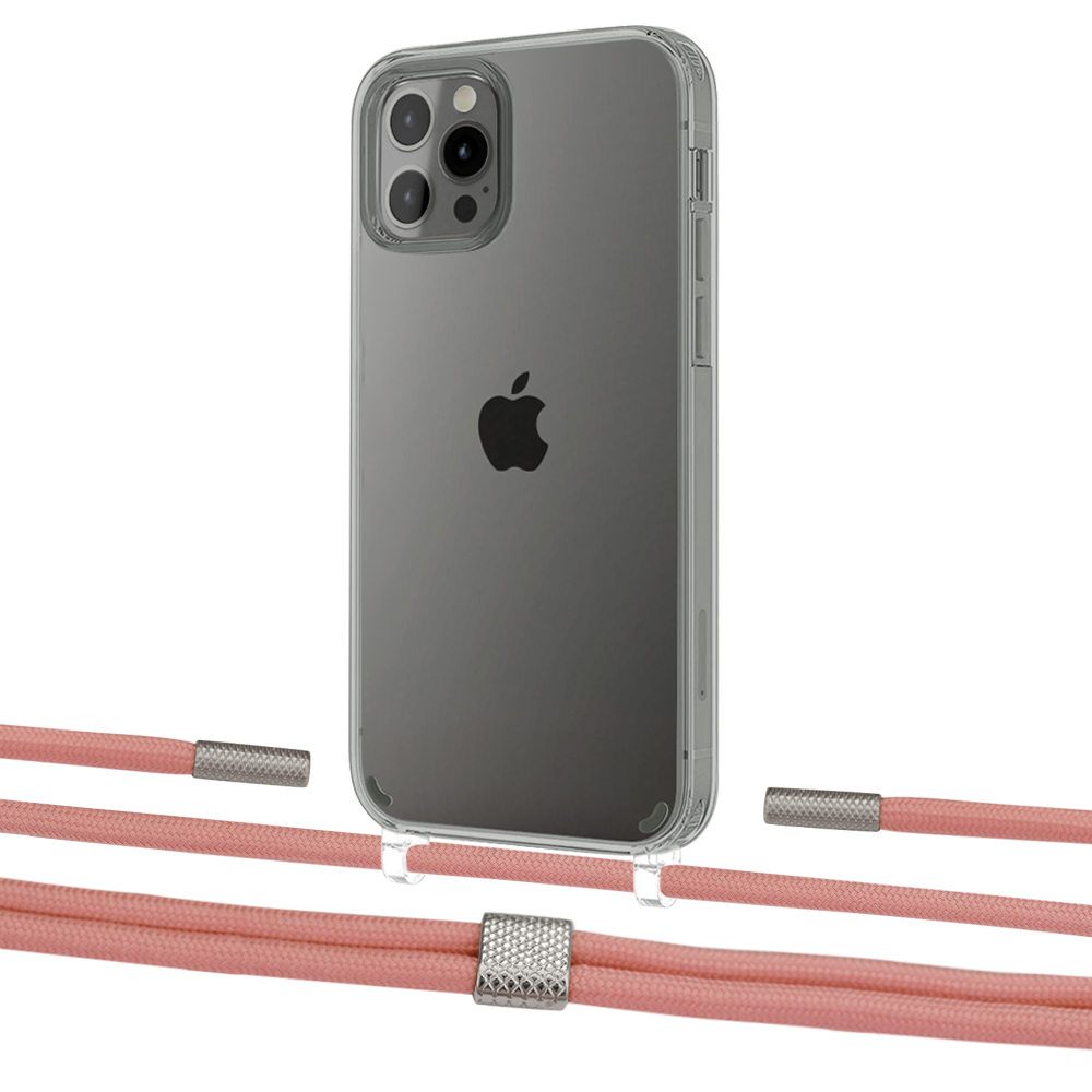 

Чехол Upex Crossbody Protection Case для iPhone 12 Pro Max Crystal with Twine Cantaloupe and Fausset Silver