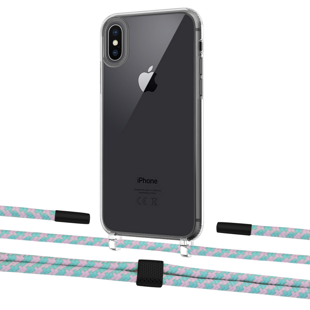 

Чехол Upex Crossbody Protection Case для iPhone XS | X Crystal with Twine Turquoise and Fausset Matte Black