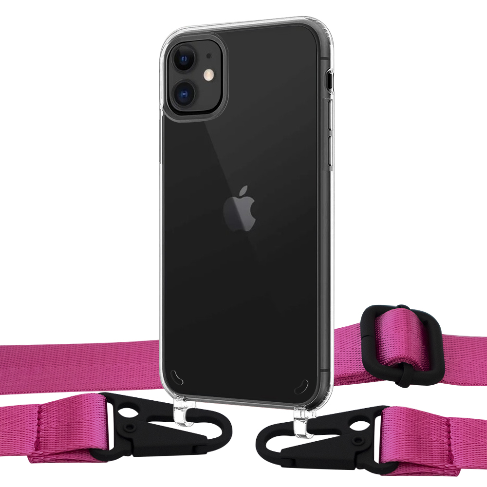 

Чехол Upex Crossbody Protection Case для iPhone 11 Crystal with Harness Magenta