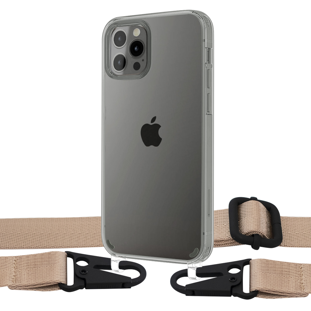 

Чехол Upex Crossbody Protection Case для iPhone 12 Pro Max Crystal with Harness Champagne