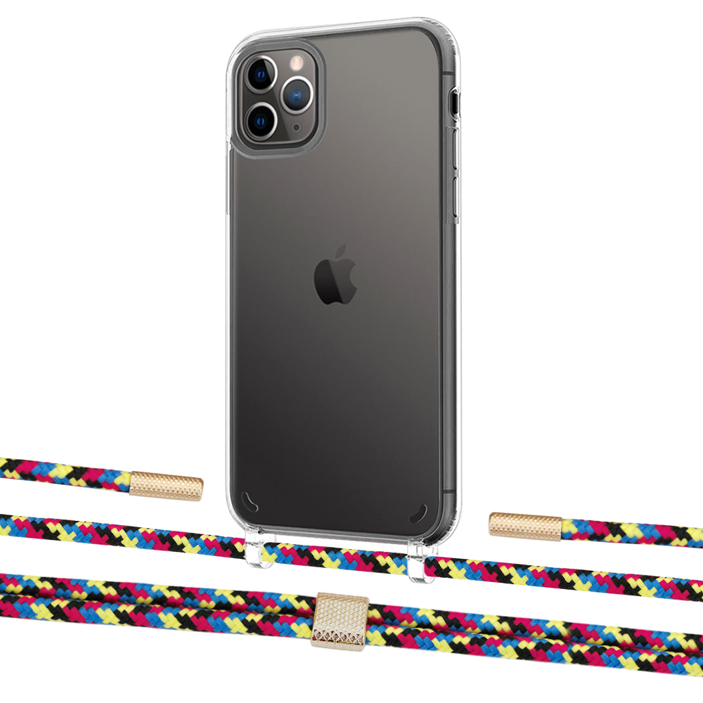

Чехол Upex Crossbody Protection Case для iPhone 11 Pro Crystal with Twine Critical Camouflage and Fausset Gold