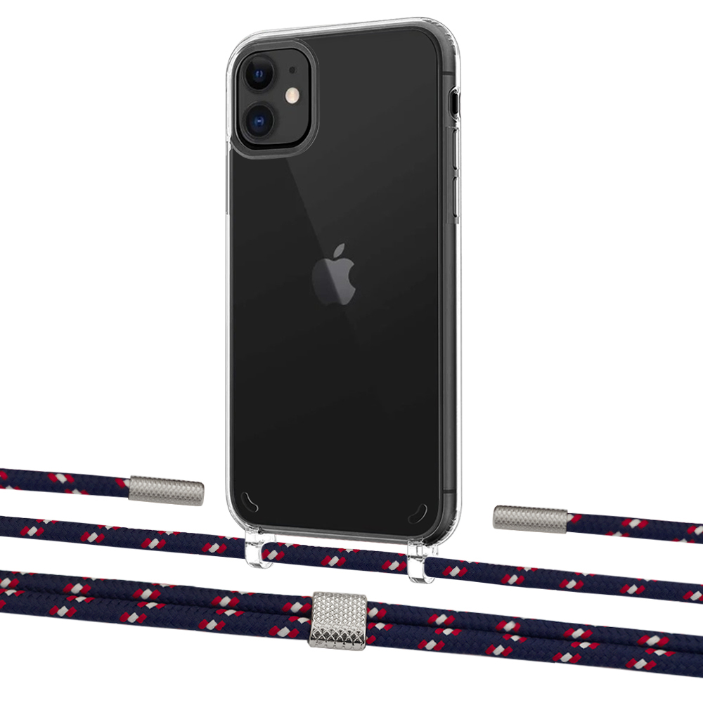 

Чехол Upex Crossbody Protection Case для iPhone 11 Crystal with Twine Blue Marine and Fausset Silver